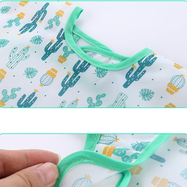 Waterproof Long Sleeve Art Smock Feeding Bib Apron
