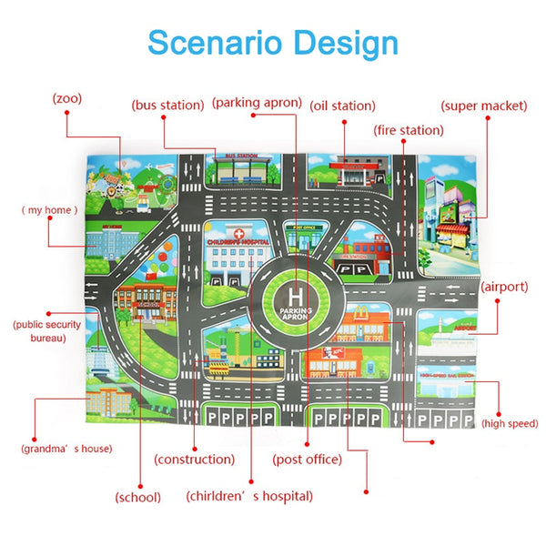 Educational City Traffic Road Mat