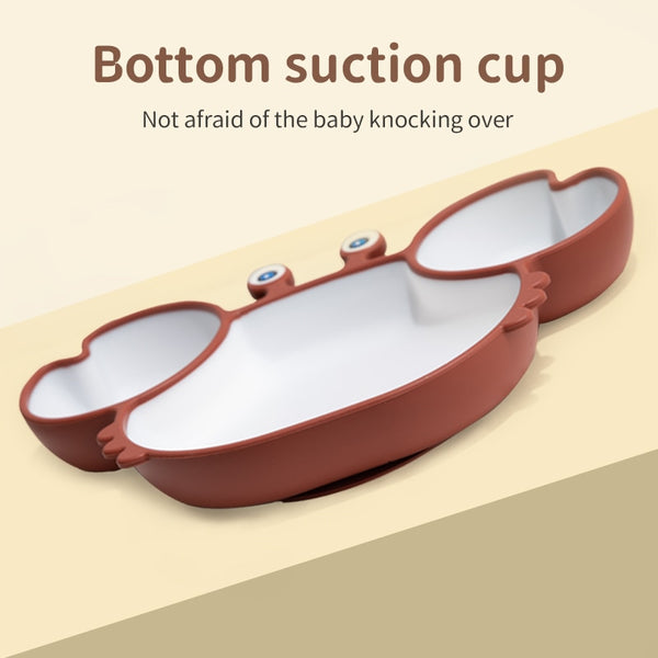Baby Dish Baby Bowls Plates and Spoons Set Crab Kawaii Dishes Food Silicone Feeding Bowl Non-Slip Babies Tableware Kids Stuff